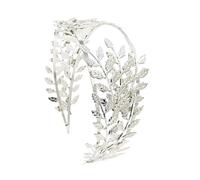Braut Kopfschmuck Glänzend Hochzeit Haarkamm Blatt Zweig Stirnband Krone for Schmuck für Frauen Mädchen(Silver style D)