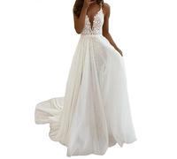 Brautkleid, Hochzeitsbankett, Spitze Brautkleid, Hochzeitskleid, Hochzeitskleid, SEVENYXX, weiß, 34