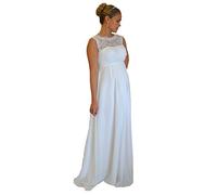 Brautkleid Traum Hochzeitskleid A-Linie Umstandskleid Weiß Ivory Größe 34 bis 52 (48, Weiß)
