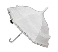 BRAUTSCHIRM Ø86cm Weiß Automatik Braut Hochzeit Schirm Stockschirm Sonnenschirm