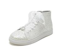 Brautschuhe Damen Braut Zum Kleid Sneaker Platform Sandals Wedges High Heel 1.5Cm,Silver White,36 EU