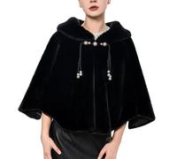 Brautstola Kunstfell Braut Stola Abendstola mit Schleife Abendkleid Festlich Brautjacke Winter Brautschal Weich Brautfell Bolero Damen Mädchen Brautjungfer Hochzeit Brautkleid Party Fellschal