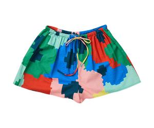 Brava Fabrics Damen Maxi Flower Bali Loose Shorts (Größe XS, blau)