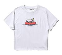 Brava Fabrics Damen Peanuts Floating Oversize T-Shirt (Größe L, weiss)