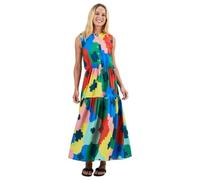 Brava Fabrics Damen Maxi Flowers Kleid (Größe XS, weiss)