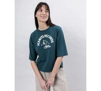 Brava Fabrics Damen Peanuts Records Squared T-Shirt (Größe S, tuerkis)