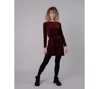 Brava Fabrics Velvet Belted Dress Prune L