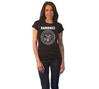 Ramones Seal Skinny Ladies Black T Shirt: X Large