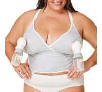 BRAVADO! DESIGNS Damen All-in-One Hands-Free Original Pump- und Still-BH aus Baumwoll-Modal - Grau - S-FC 3XL
