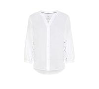 Klassische Bluse BRAX "Style VELIA", Damen, Gr. 36, weiß, Web, 100% Leinen, V-Ausschnitt, Blusen Bluse (23839426-36) weiß