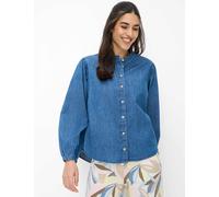 Brax Fashion Bluse Style VALERIA – Regular Fit, Denim-Look, 100% Baumwolle, Blau, Gr. 44