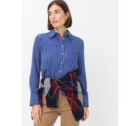 Klassische Bluse BRAX "Style VICA", Damen, Gr. 42, navy, Web, 85% Viskose, 15% Polyamid, Blusen Bluse (49940425-42) navy