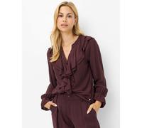 Klassische Bluse BRAX "Style VIVE", Damen, Gr. 42, dunkellila, Web, 100% Viskose, Rundhals, Blusen Bluse (79073733-42) dunkellila