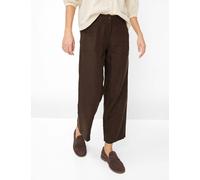 Culotte BRAX "Style MAINE S", Damen, Gr. 42K (21), Kurzgrößen, coffee, Web, 100% Leinen, Hosen Culotte (96305352-21) coffee