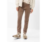 5-Pocket-Hose BRAX "Style CAROLA", Damen, Gr. 44K (22), Kurzgrößen, braun, Web, 74% Baumwolle, 25% Viskose, 1% Elasthan, Hosen 5-Pocket-Hose, Samt: Five-Pocket Hose im Feminine Fit (83667330-22) braun
