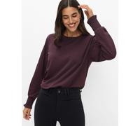 Langarmshirt BRAX "Style CAITLIN L", Damen, Gr. 40, dunkellila, 95% Baumwolle, 5% Elasthan, Rundhals, Shirts Langarmshirt (54925136-40) dunkellila
