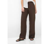 Culotte BRAX "Style FARINA", Damen, Gr. 42L (84), Langgrößen, coffee, Web, 100% Leinen, Hosen Culotte (13600111-84) coffee
