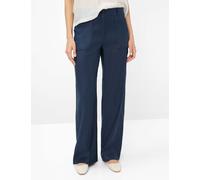 Culotte BRAX "Style MAINE", Damen, Gr. 46, Normalgrößen, blau (dunkelblau), 59% Leinen, 19% Baumwolle, 19% Viskose, 3% Elasthan, Hosen (63338143-46) dunkelblau