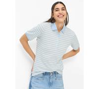 Poloshirt BRAX "Style CLEO", Damen, Gr. 42, bleu, 97% Baumwolle, 3% Elasthan, Shirts (81406029-42) bleu
