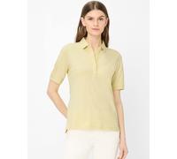 Poloshirt BRAX "Style CLEO", Damen, Gr. 48, gelb, 97% Baumwolle, 3% Elasthan, Shirts (47013224-48) gelb