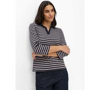 Poloshirt BRAX "Style CLEO M", Damen, Gr. 38, blau (navy), 47% Baumwolle, 47% Modal, 6% Elasthan, Shirts (55202950-38) navy