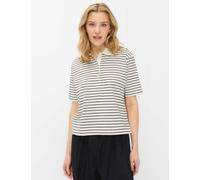 Poloshirt BRAX "Style CLIA S", Damen, Gr. 42, weiß (navy), 100% Baumwolle, Shirts (70202142-42) navy