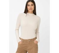 Strickpullover BRAX "Style Strickpullover", Damen, Gr. 42, beige, 50% Viskose, 35% Polyamid, 15% Wolle, Langarm, Pullover (27538440-42) beige