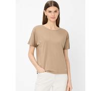 Kurzarmshirt BRAX "Style CAELEN S", Damen, Gr. 44, hellbraun, 47% Baumwolle, 47% Modal, 6% Elasthan, Rundhals, Shirts (60139666-44) hellbraun