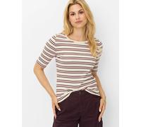 Kurzarmshirt BRAX "Style CARINA S", Damen, Gr. 36, beige (hellbeige), 95% Baumwolle, 5% Elasthan, Rundhals, Shirts (53632518-36) hellbeige