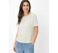 Kurzarmshirt BRAX "Style CARLA S", Damen, Gr. 38, hellbeige, 95% Viskose, 5% Elasthan, Rundhals, Shirts (75069920-38) hellbeige