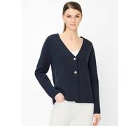 Cardigan BRAX "Style AMANDA", Damen, Gr. 40, navy, Strick, 70% Baumwolle, 30% Polyamid, V-Ausschnitt, Strickjacken (67160435-40) navy