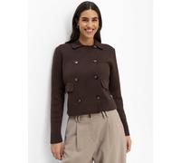 Strickjacke BRAX "Style ANNI", Damen, Gr. 42, braun (dunkelbraun), Strick, 100% Baumwolle, Strickjacken Strickjacke (48666629-42) dunkelbraun