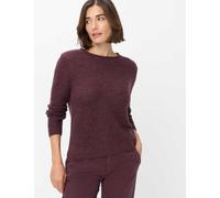 Strickpullover BRAX "Style LESLEY", Damen, Gr. 34, lila (dunkellila), Strick, 44% Polyamid, 28% Alpaka, 28% Wolle, Rundhals, Pullover Strickpullover (63530617-34) dunkellila