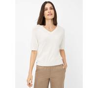 Strickpullover BRAX "Style LESLEY", Damen, Gr. 38, weiß (sanftes weiß), 86% Viskose, 14% Polyester, Langarm, Pullover (33198127-38) sanftes weiß