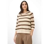 Strickpullover BRAX "Style NALA", Damen, Gr. 46, braun, Strick, 100% Baumwolle, Rundhals, Pullover Strickpullover (13951801-46) braun