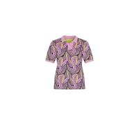 BRAX Damen Style Cleo Poloshirt Pique mit Allover Blätterprint T-Shirt