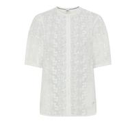 Kurzarmbluse BRAX "Style VEA", Damen, Gr. 42, weiß, Web, 100% Baumwolle, Rundhals, Blusen (38954957-42) weiß