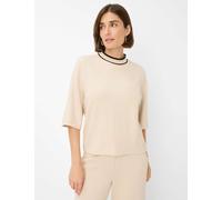 Strickpullover BRAX "Style BERTA M", Damen, Gr. 48, beige, 70% Viskose, 25% Polyester, 5% Elasthan, Langarm, Pullover (41171567-48) beige