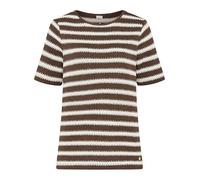 BRAX Damen-Shirt Style CIRA S Kurzarm Rundhals 75% Baumwolle 25% Polyester Dunkelbraun Gr. 48