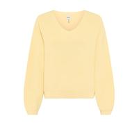 Strickpullover BRAX "Style LANA", Damen, Gr. 44, gelb, Strick, 100% Baumwolle, V-Ausschnitt, Pullover Strickpullover (98456246-44) gelb