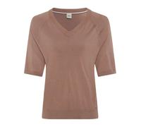 Strickpullover BRAX "Style LESLEY", Damen, Gr. 36, grau (taupe), 86% Viskose, 14% Polyester, Langarm, Pullover (87512616-36) taupe