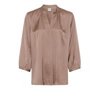 Kurzarmbluse BRAX "Style VALEA", Damen, Gr. 42, grau (taupe), 100% Viskose, Blusen (75492653-42) taupe