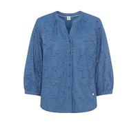 Shirtbluse BRAX "Style VELIA", Damen, Gr. 46, blau, Web, 100% Baumwolle, V-Ausschnitt, Blusen (75387464-46) blau