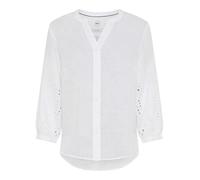 Klassische Bluse BRAX "Style VELIA", Damen, Gr. 42, weiß, Web, 100% Leinen, V-Ausschnitt, Blusen Bluse (23839426-42) weiß