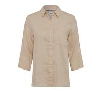 Kurzarmbluse BRAX "Style VICKI", Damen, Gr. 38, braun, 100% Leinen, Blusen (16871969-38) braun