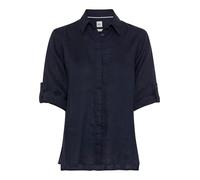 Kurzarmbluse BRAX "Style VICKI", Damen, Gr. 44, navy, Web, 100% Leinen, Blusen (81933418-44) navy