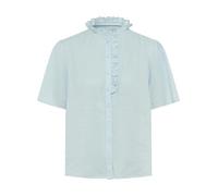 Kurzarmbluse BRAX "Style VIVE", Damen, Gr. 44, dunkelblau, Web, 100% Leinen, Blusen (59592843-44) dunkelblau
