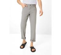 Chinohose BRAX "Style COOPER", Herren, Gr. 40, Länge 34, hellgrau, Web, 67% Leinen, 30% Baumwolle, 3% Elasthan, Hosen Chinohose (97200628-40) hellgrau