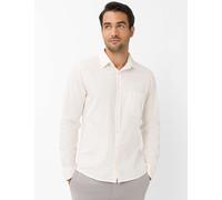 Langarmhemd BRAX "Style HAROLD", Herren, Gr. S, Normalgrößen, beige (weiß), Web, 100% Baumwolle, Hemden (16666611-S) weiß