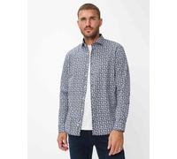 Langarmhemd BRAX "Style HAROLD", Herren, Gr. XL, Normalgrößen, navy, Web, 97% Baumwolle, 3% Elasthan, Hemden (72766269-XL) navy